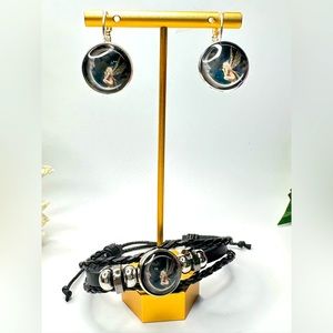 🎊JUST IN🎊 Silver Toned Colored Glass Art Dome with Moon & Fairy Bracelet…